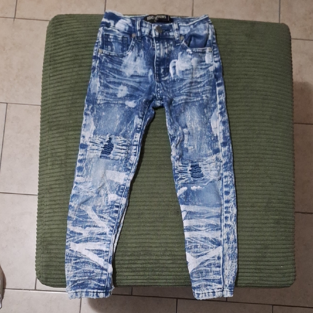 Stylish Blue Kids Distressed Jeans